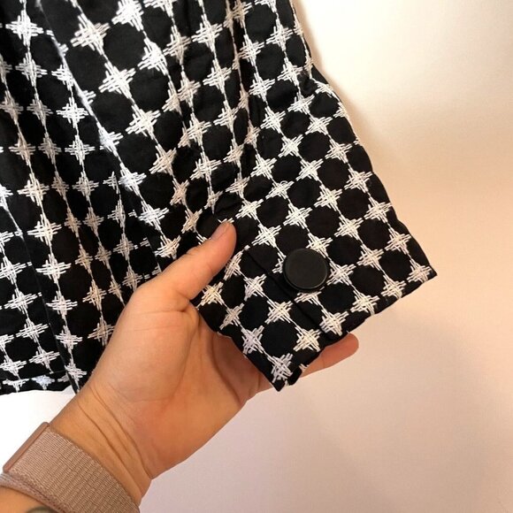 Peck & Peck Collection Polka Dot Blazer Jacket Womens 8 Black Collared Lined - Picture 4 of 5